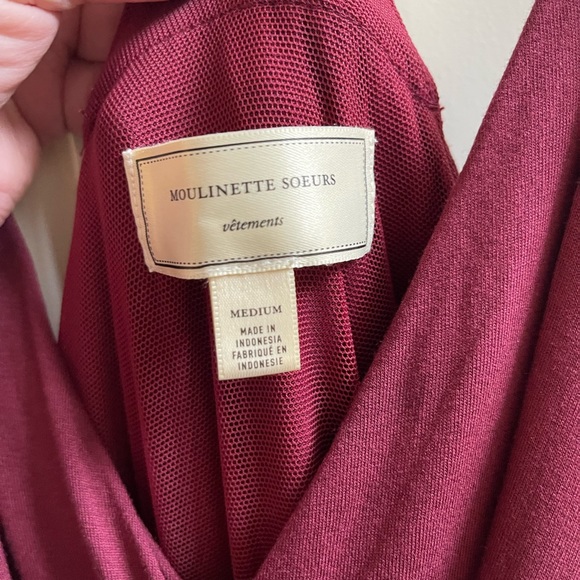 Anthropologie Willa tiefront burgundy jumpsuit - Picture 4 of 9